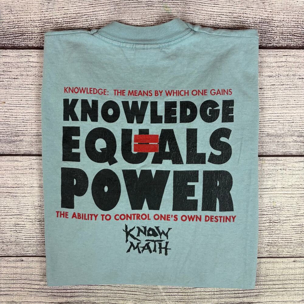 Vintage 1980s Knowledge Equals Power, Know Math T-shirt